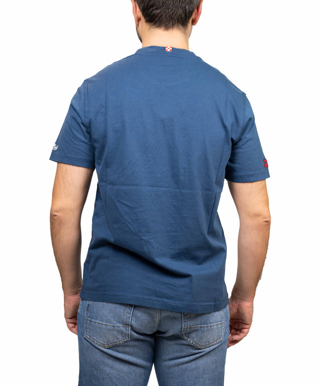 Saint Barth t-shirt “sole, whisky e sei in pole position”, blu