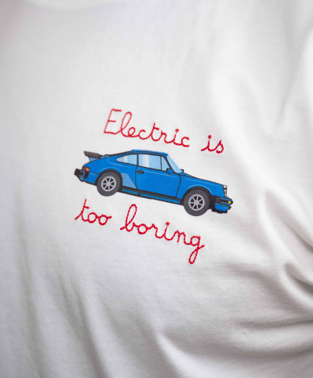 Saint Barth t-shirt “Electric is too boring”, bianca