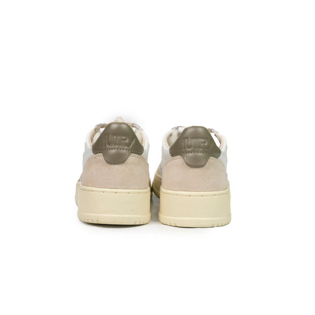 Sneaker Autry - Medialist low in pelle e suede verde militare e beige