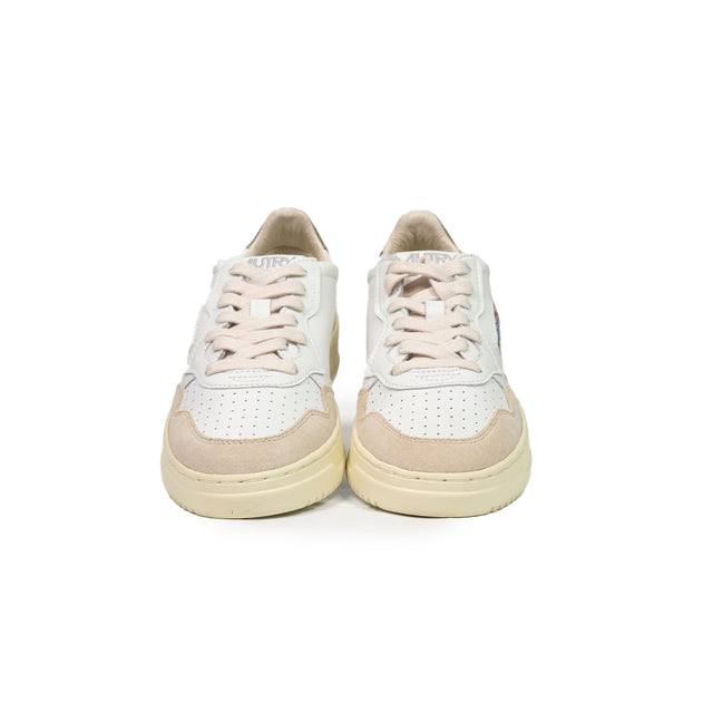 Sneaker Autry - Medialist low in pelle e suede verde militare e beige