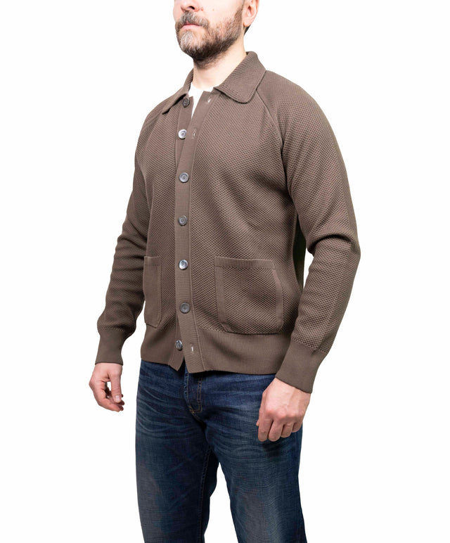Cardigan Piacenza nido d’ape - marrone