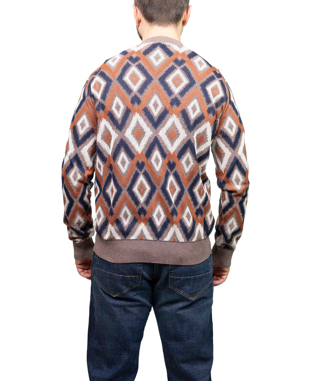 Cardigan Piacenza jacquard - blu