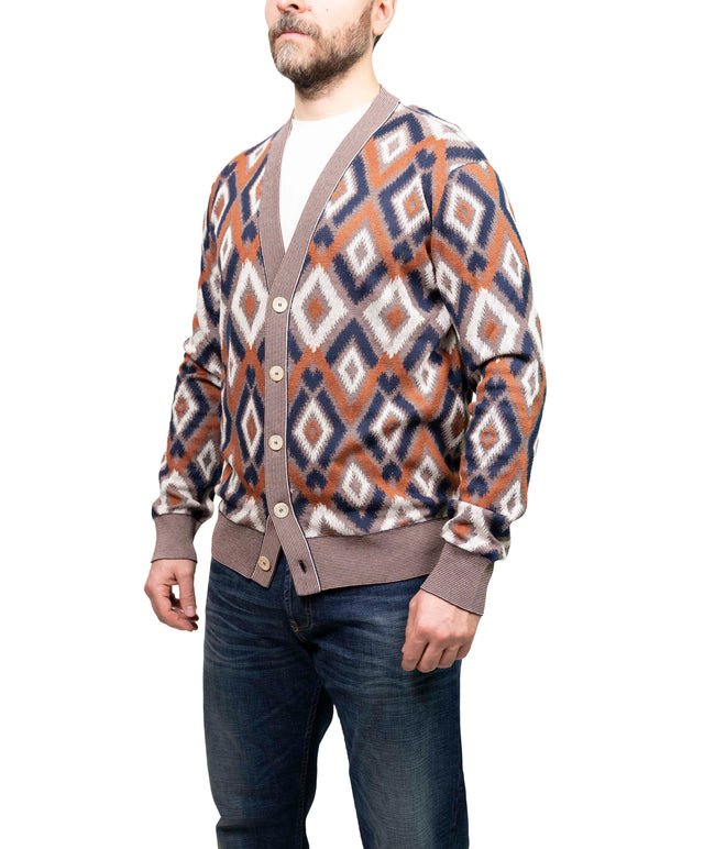 Cardigan Piacenza jacquard - blu