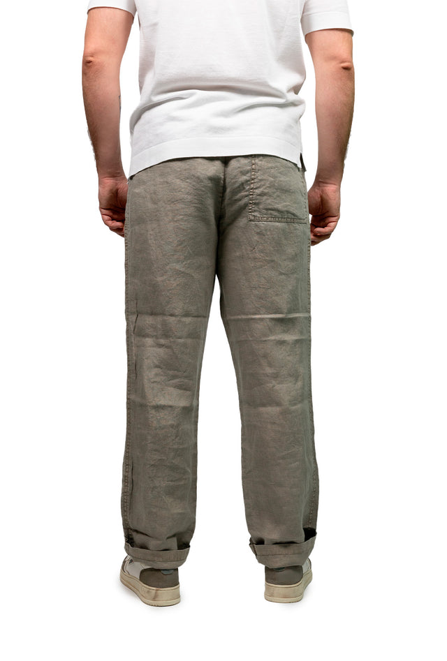 Pantalone Keeling Fatigue lino verde militare