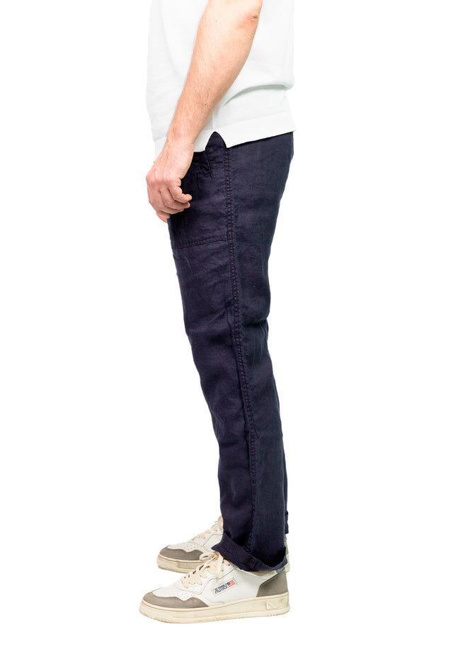 Pantalone Keeling Fatigue lino blu