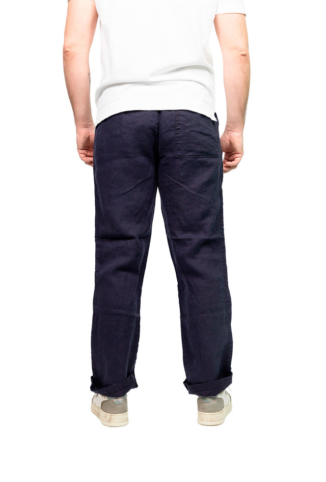 Pantalone Keeling Fatigue lino blu