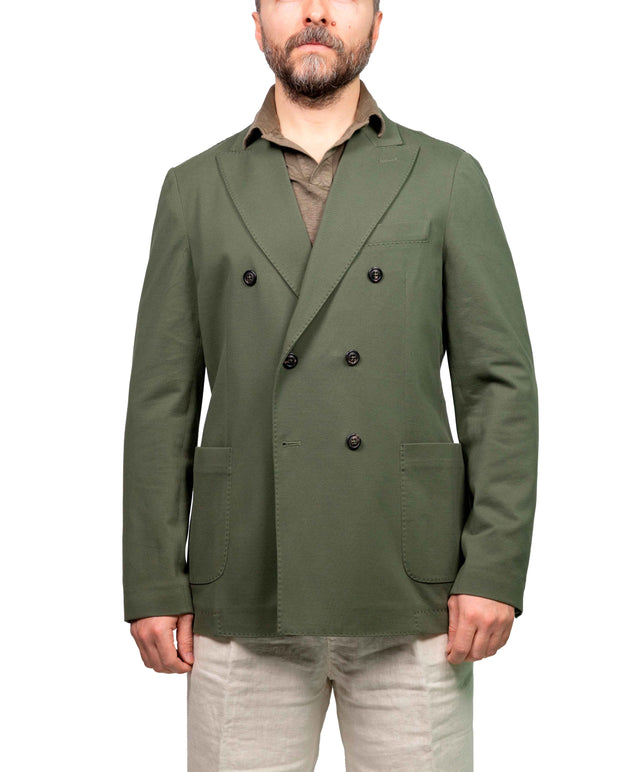 Piquet doppio petto verde militare