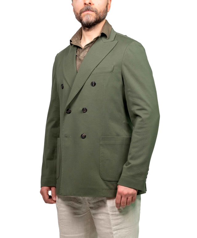 Piquet doppio petto verde militare