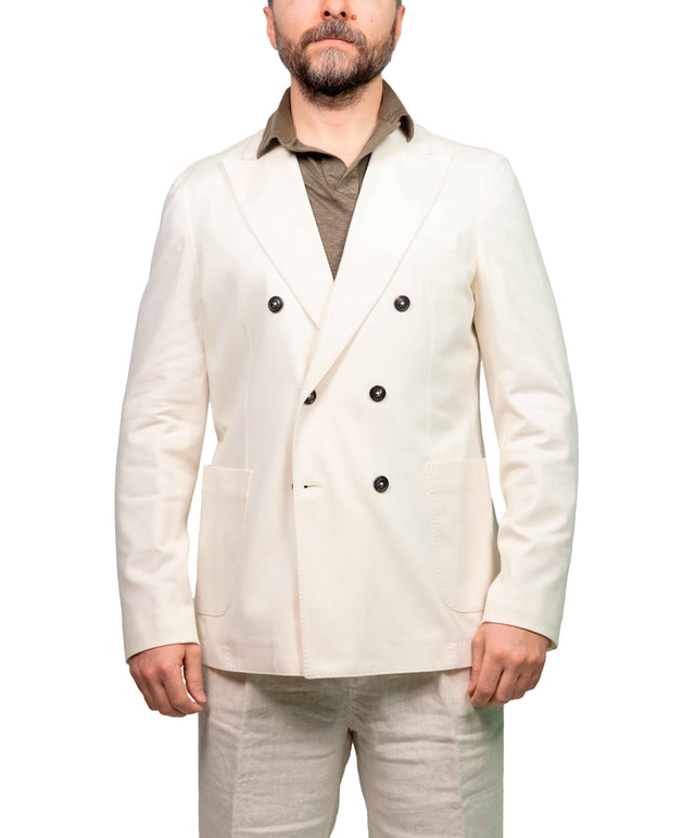 Piquet doppio petto bianco