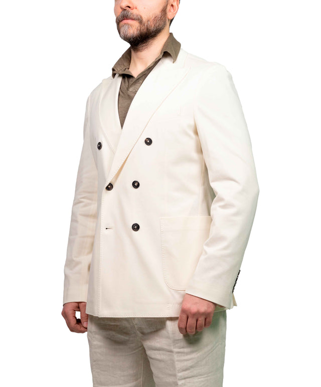 Piquet doppio petto bianco