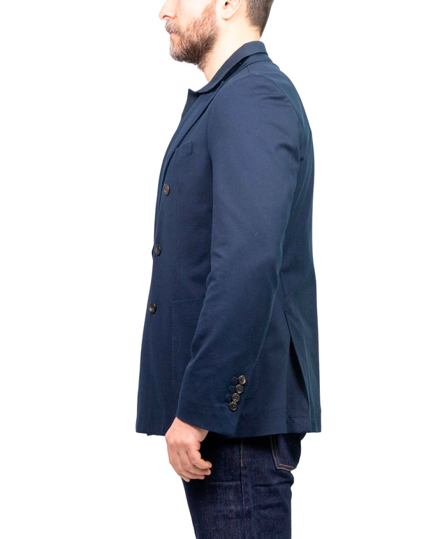 Piquet doppio petto blu scuro