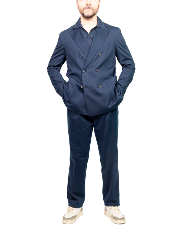 Giacca doppiopetto + pantalone loose blu