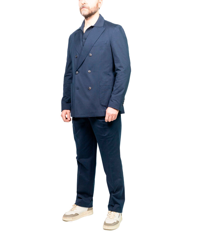 Giacca doppiopetto + pantalone loose blu