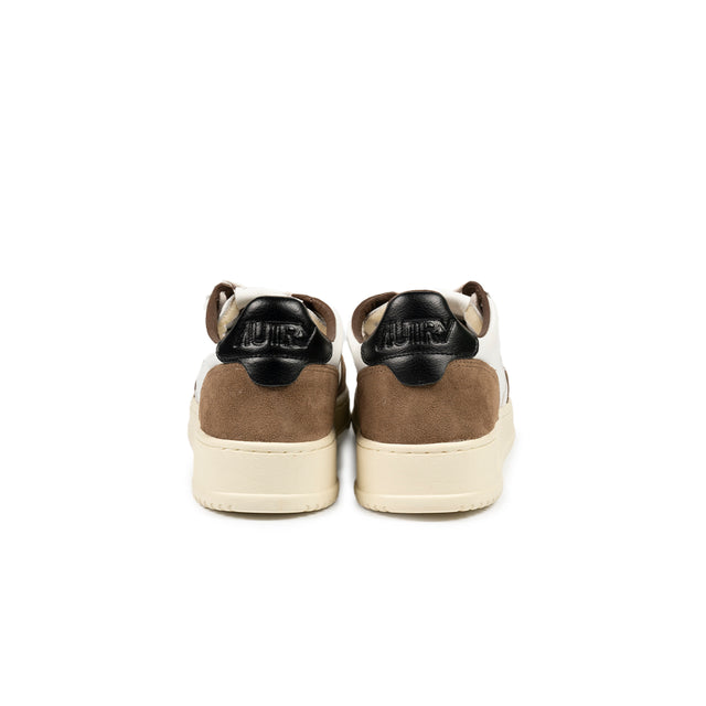 Sneakers Autry - Medalist Low camoscio e pelle (bianco e tabacco)