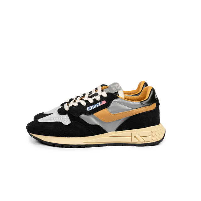 Sneakers Autry - Reelwind Low Nylon e suede (nero, argento e gialla)