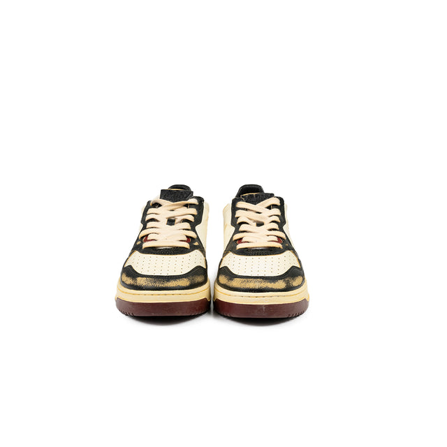 Sneakers Autry - Medalist Low Super Vintage in pelle (Bianco, Nero e Bordeaux)