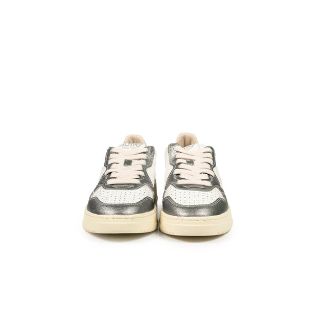 Sneakers Autry - Medalist Low in pelle (Bianco e Argento)