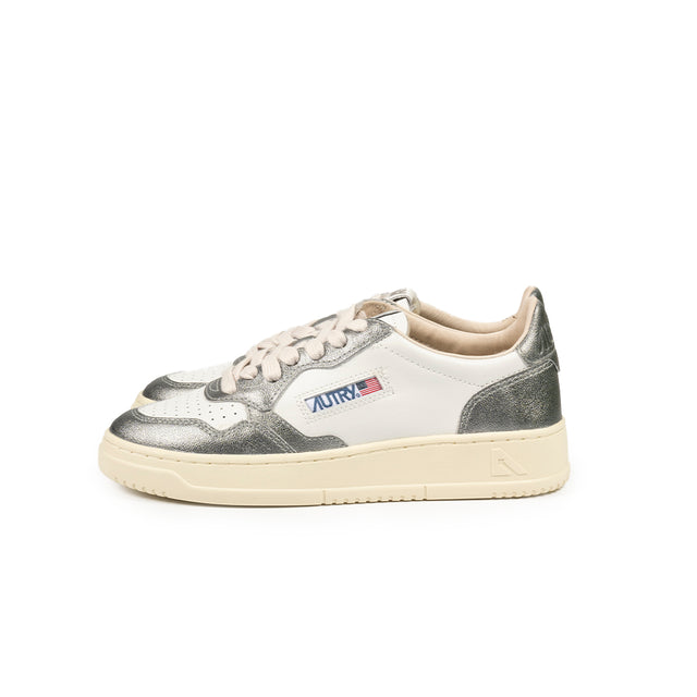 Sneakers Autry - Medalist Low in pelle (Bianco e Argento)