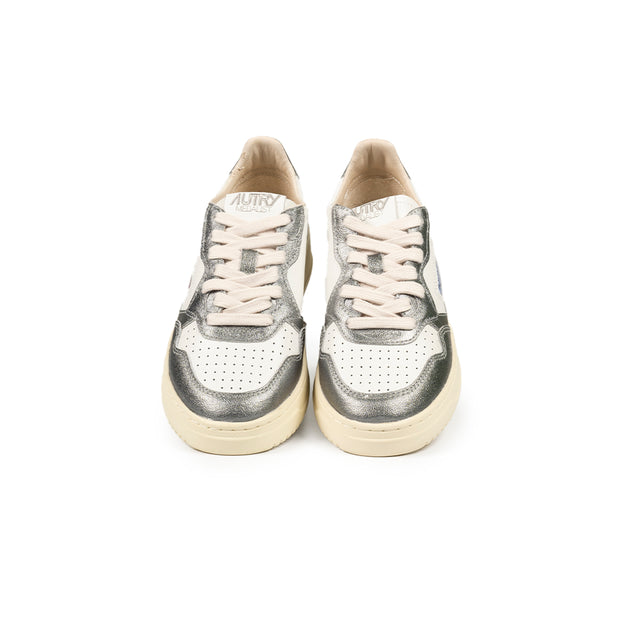 Sneakers Autry - Medalist Low in pelle (Bianco e Argento)