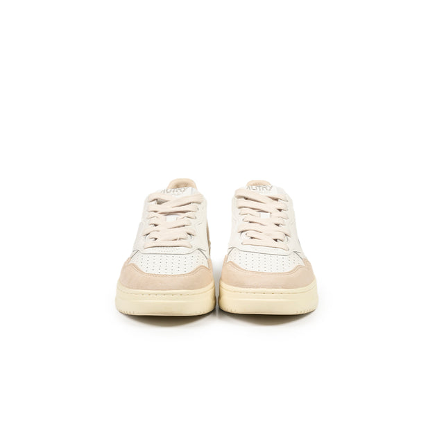 Sneakers Autry - Medalist Low suede e pelle (Bianco e Beige)