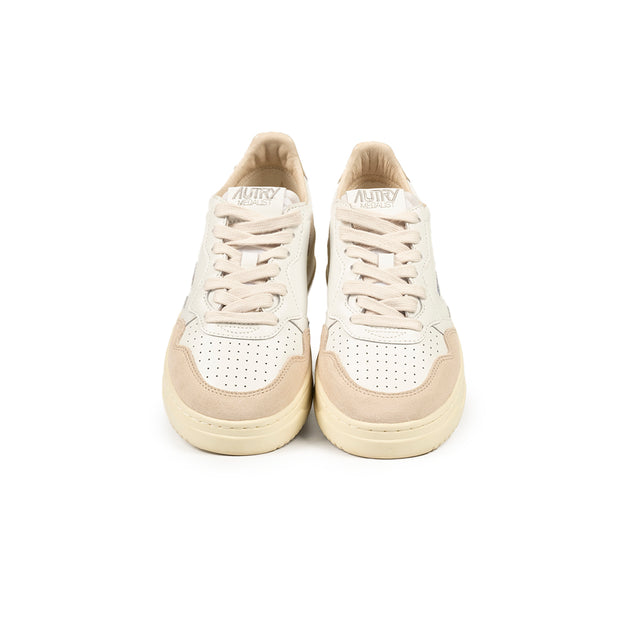 Sneakers Autry - Medalist Low suede e pelle (Bianco e Beige)
