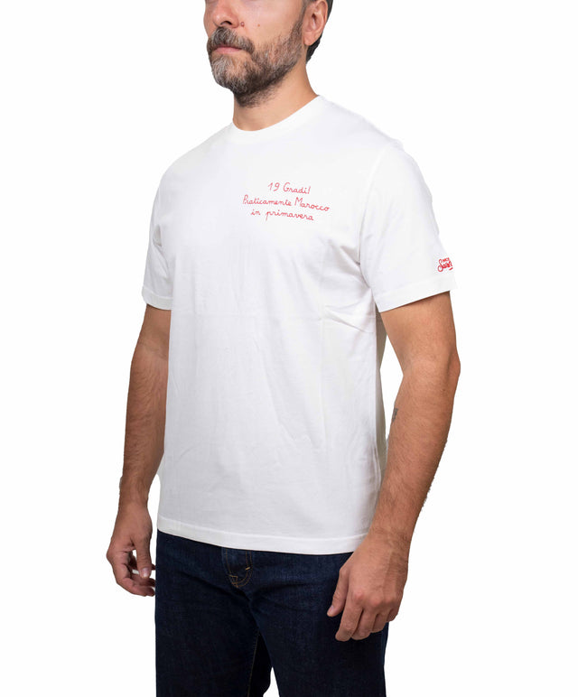 Saint Barth T-Shirt - Marocco 19 gradi, bianco