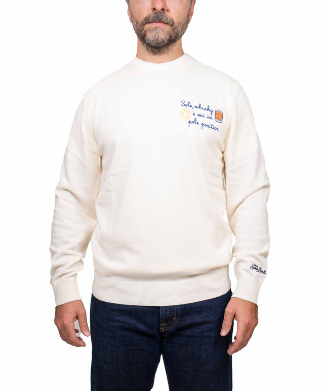 Saint Barth maglione - pole position, bianco