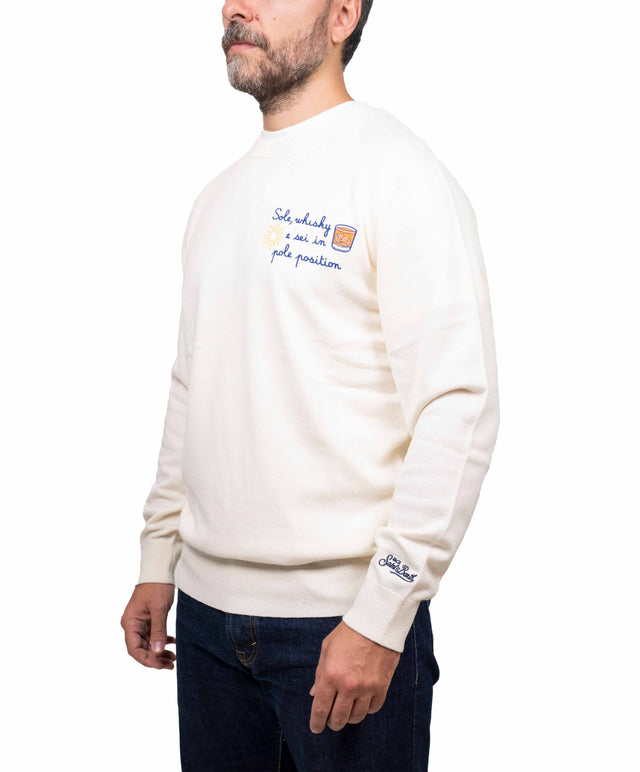 Saint Barth maglione - pole position, bianco