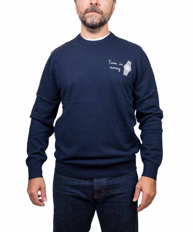 Saint Barth maglione - time is money, blu
