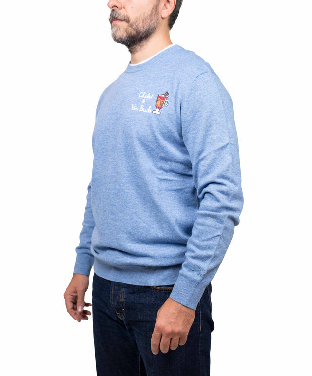Saint Barth maglione - chalet e vin brune, azzurro chiaro