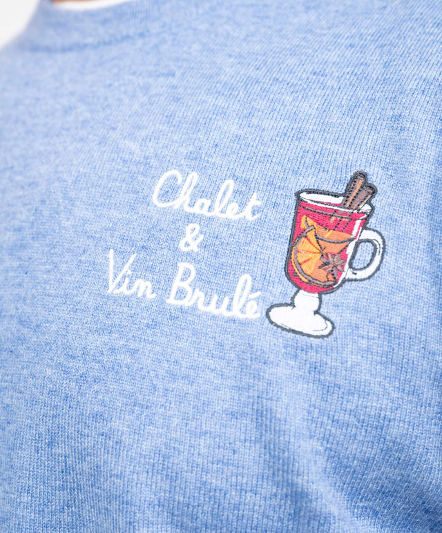 Saint Barth maglione - chalet e vin brune, azzurro chiaro