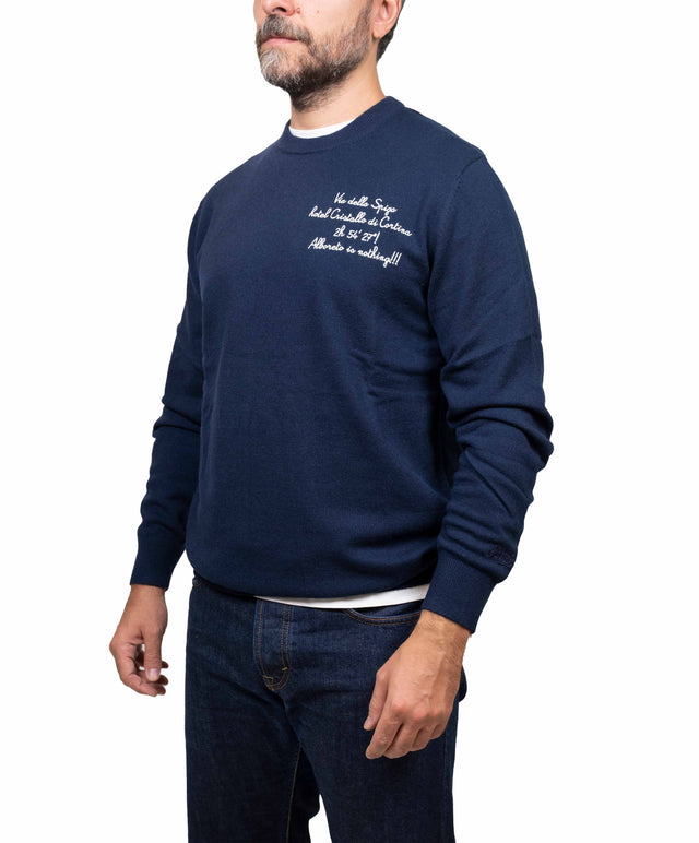 Saint Barth maglione - albereto is nothing, blu