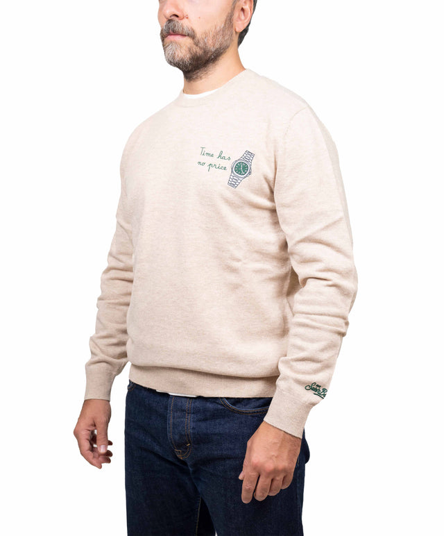 Saint Barth maglione - time no price, beige chiaro