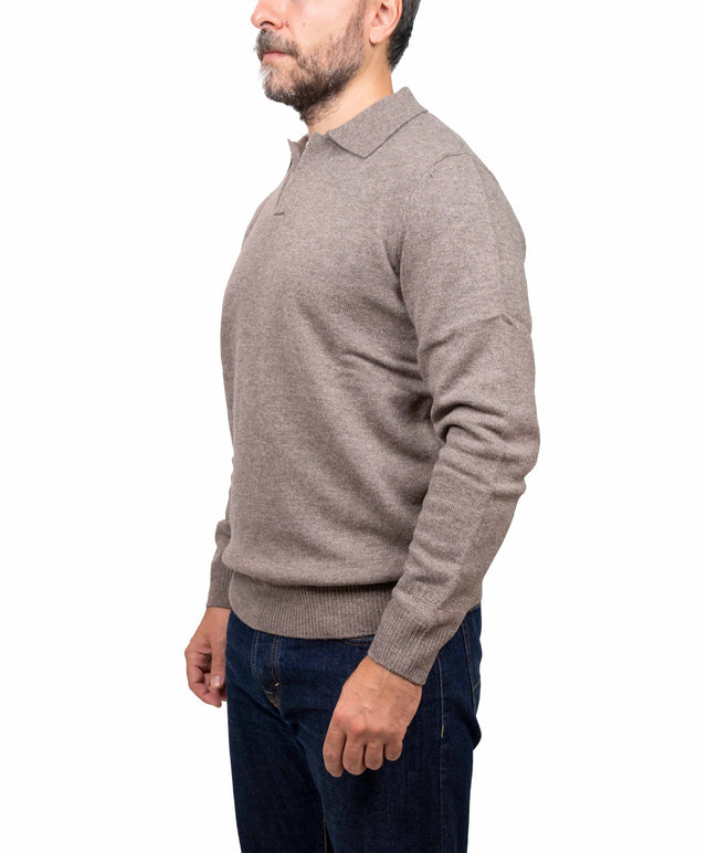 Saint Barth maglione - polo lana marrone chiaro