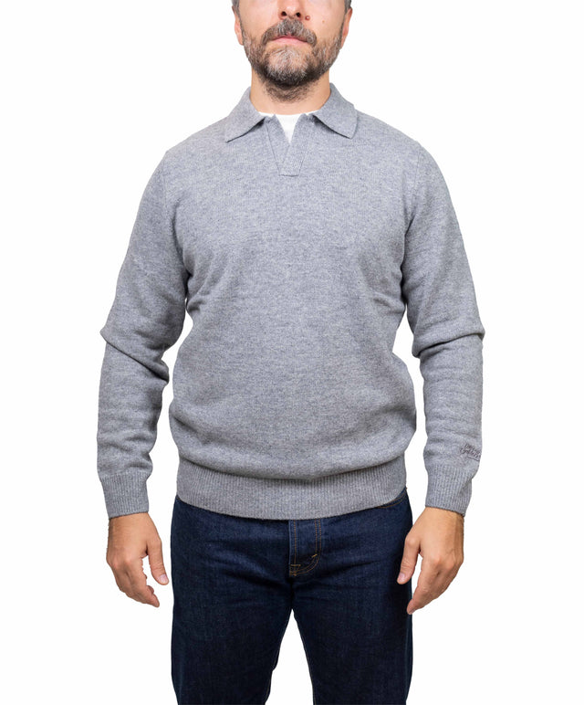 Saint Barth maglione - polo lana grigio medio