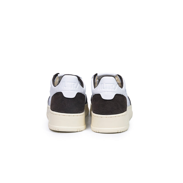 Sneakers Autry- medalist low man soft leather e suede bianco e mogano