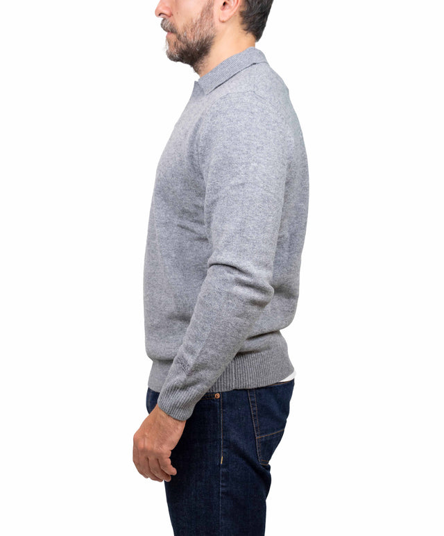 Saint Barth maglione - polo lana grigio medio