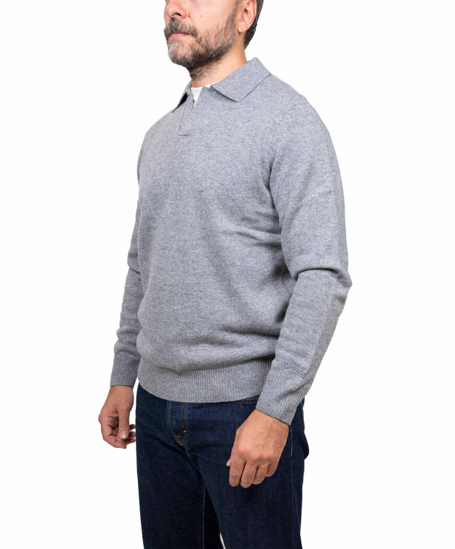 Saint Barth maglione - polo lana grigio medio