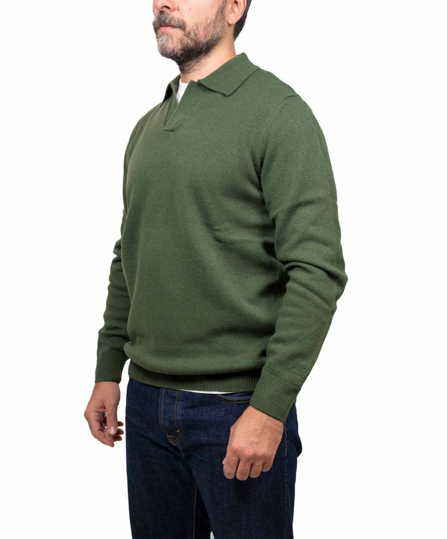 Saint Barth maglione - polo lana verde militare
