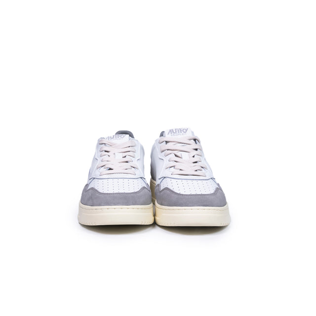 Sneakers Autry- medalist low man soft leather e suede bianco e cemento