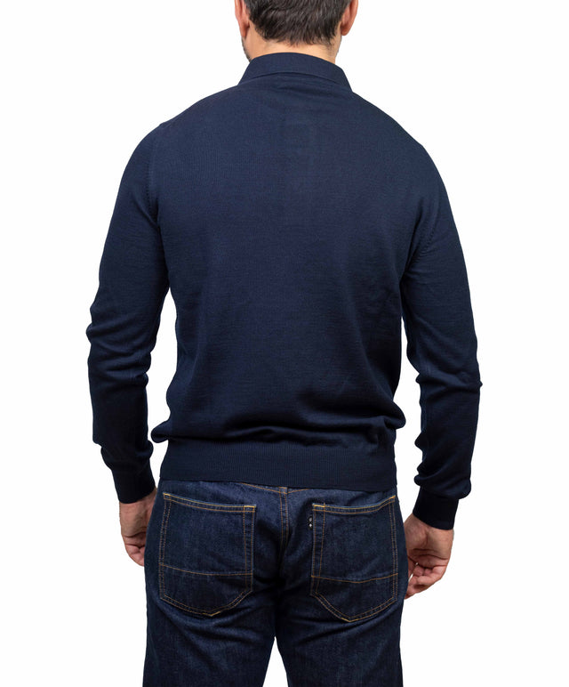 Gran Sasso maglione - polo calata, blu