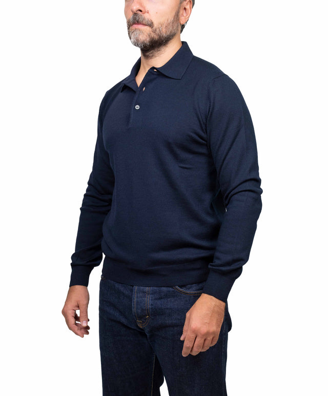 Gran Sasso maglione - polo calata, blu