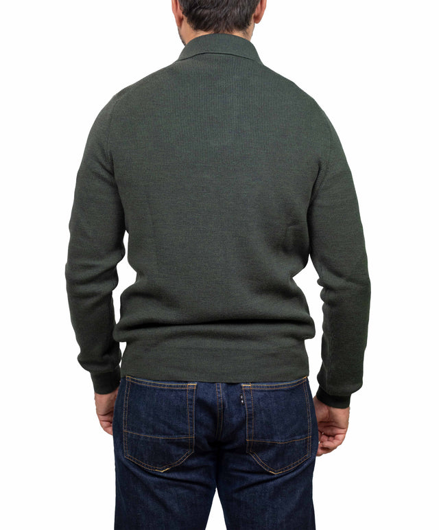 Gran Sasso maglione - polo costina, verde militare