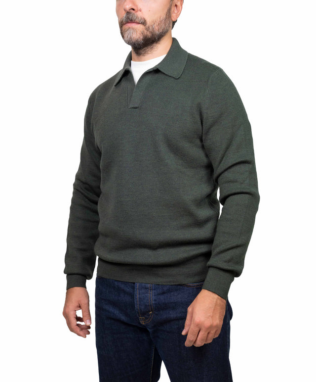 Gran Sasso maglione - polo costina, verde militare