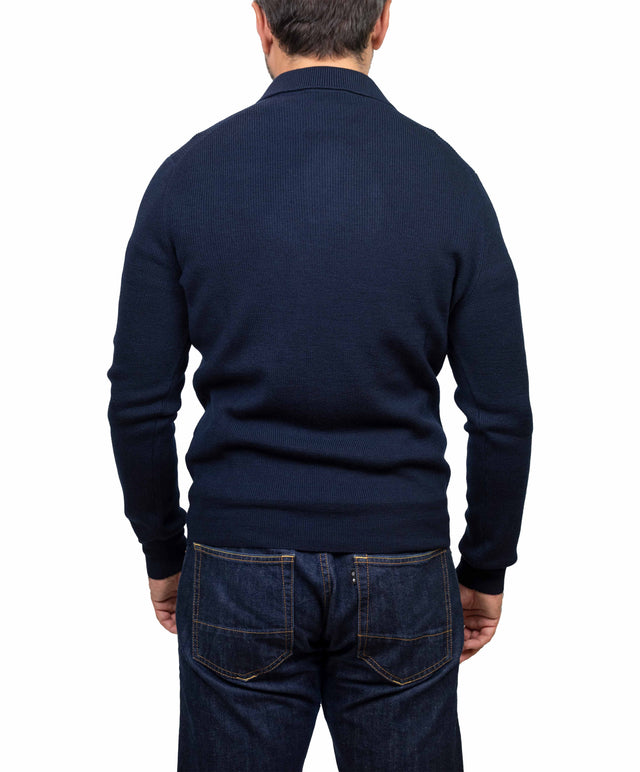 Gran Sasso maglione - polo costina, blu