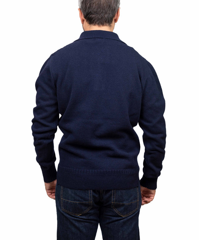Doppia A maglione - collo marina, blu