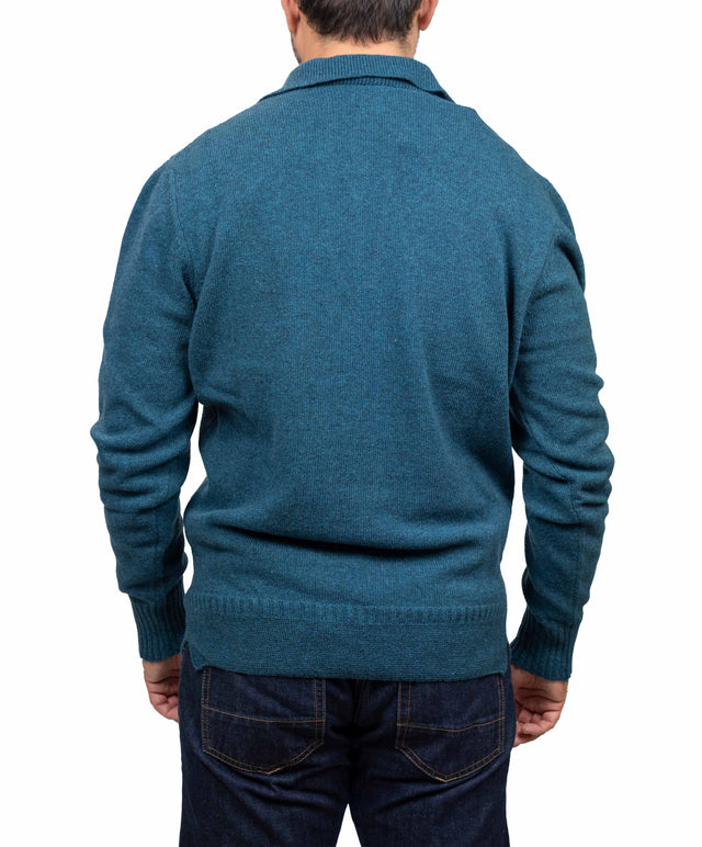Doppia A maglione - collo marina, blu avio