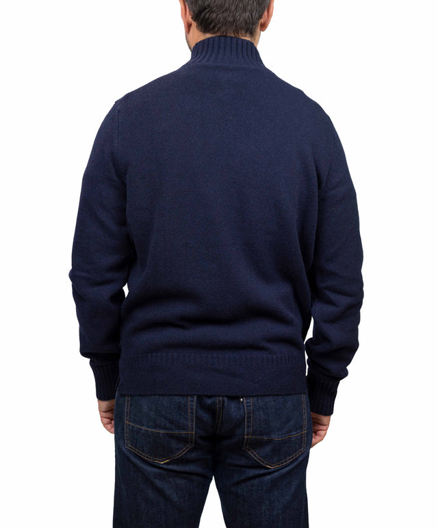 Doppia A maglione - collo vulcano, blu