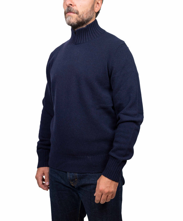 Doppia A maglione - collo vulcano, blu