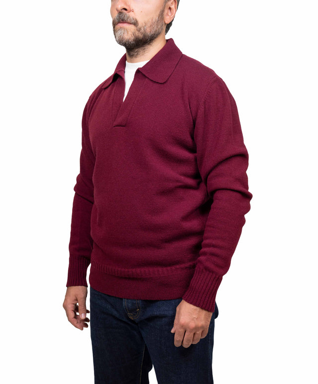 Doppia A maglione - collo marina, bordeaux